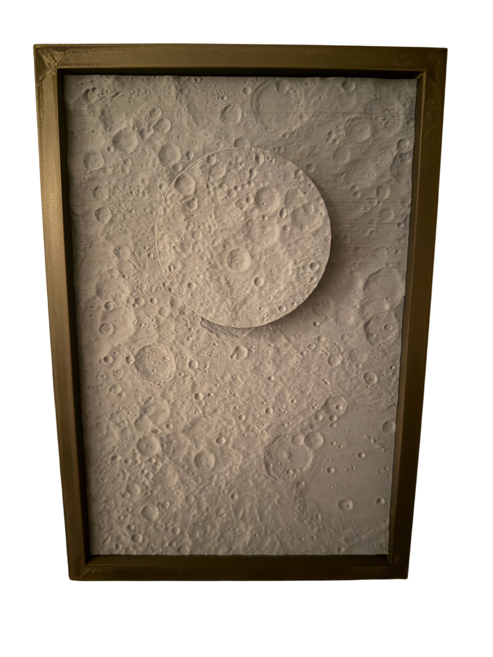 Paisaje lunar en 3D con marco moderno