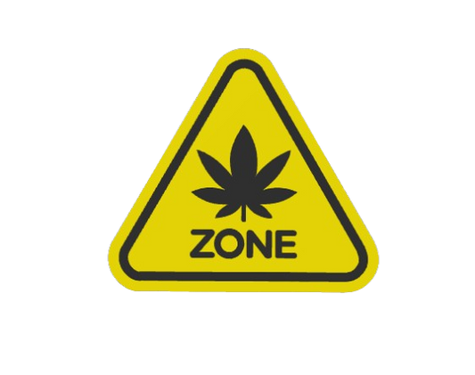 Señales 3D Zona Cannabis – Set Triangular (3 colores)(IMÁNES)