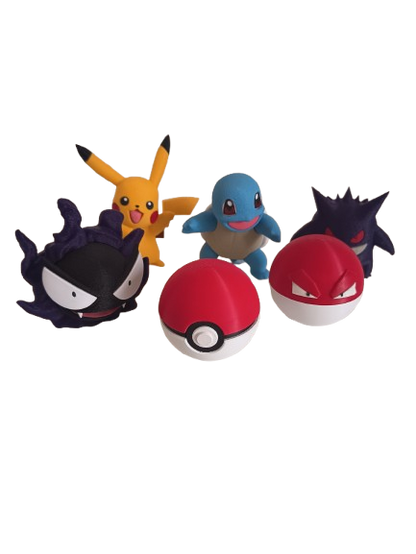 Figuras de Pokémon y Pokeballs