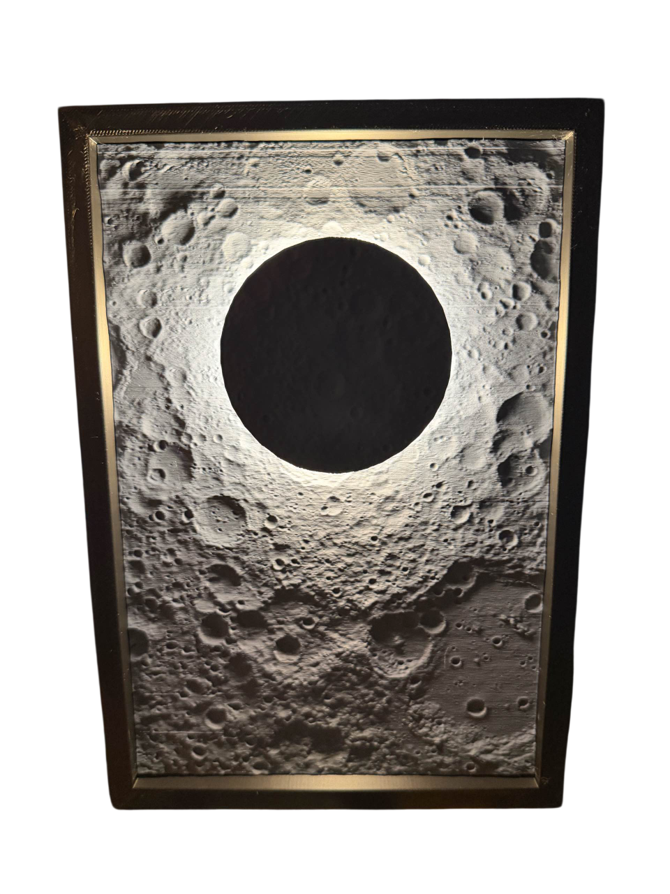 Paisaje lunar en 3D con marco moderno