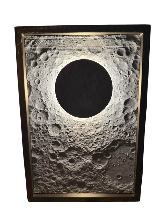 Paisaje lunar en 3D con marco moderno