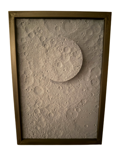 Paisaje lunar en 3D con marco moderno
