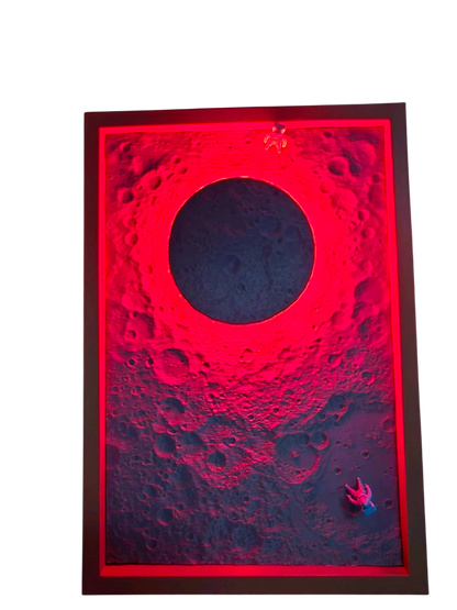 Paisaje lunar en 3D con marco moderno