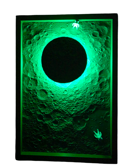 Paisaje lunar en 3D con marco moderno