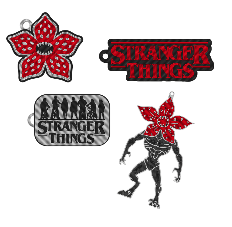 Llaveros 3D "Stranger Things" – Terror y nostalgia en tu bolsillo
