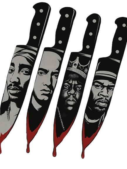 Juego de cuchillos íconos del rap